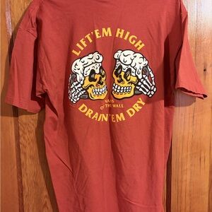 Vans Dark Red Skull Graphic Men's T-Shirt